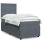 vidaXL Giroletto a Molle con Materasso Grigio Scuro 90x200 cm Velluto