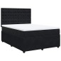 vidaXL Giroletto a Molle con Materasso Nero 140x190 cm in Velluto vidaXL Giroletto a Molle con Materasso Nero 140x190 cm in Velluto