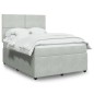 vidaXL Giroletto a Molle con Materasso Grigio Chiaro 160x200cm Velluto