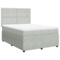 vidaXL Giroletto a Molle con Materasso Grigio Chiaro 160x200cm Velluto