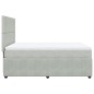 vidaXL Giroletto a Molle con Materasso Grigio Chiaro 160x200cm Velluto