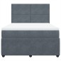 vidaXL Giroletto a Molle con Materasso Grigio Scuro 140x190 cm Velluto vidaXL Giroletto a Molle con Materasso Grigio Scuro 140x190 cm Velluto