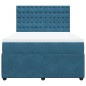 vidaXL Giroletto a Molle con Materasso Blu Scuro 140x200 cm in Velluto vidaXL Giroletto a Molle con Materasso Blu Scuro 140x200 cm in Velluto