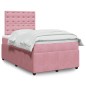 vidaXL Giroletto a Molle con Materasso Rosa 120x190 cm in Velluto