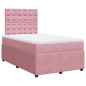 vidaXL Giroletto a Molle con Materasso Rosa 120x190 cm in Velluto