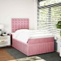 vidaXL Giroletto a Molle con Materasso Rosa 120x190 cm in Velluto