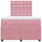 vidaXL Giroletto a Molle con Materasso Rosa 120x190 cm in Velluto