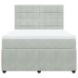 vidaXL Giroletto a Molle con Materasso Grigio Chiaro 140x190cm Velluto
