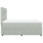 vidaXL Giroletto a Molle con Materasso Grigio Chiaro 140x190cm Velluto