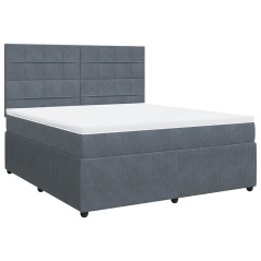 vidaXL Giroletto a Molle con Materasso Grigio Scuro 180x200 cm Velluto