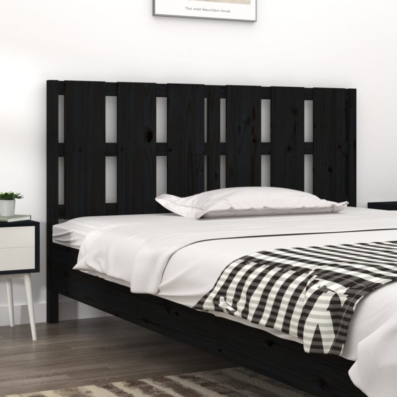 Testiera per Letto Nera 155,5x4x100cm in Legno Massello di Pino Testiera per Letto Nera 155,5x4x100cm in Legno Massello di Pino