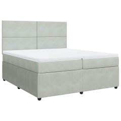vidaXL Giroletto a Molle con Materasso Grigio Chiaro 200x200cm Velluto