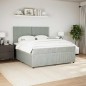 vidaXL Giroletto a Molle con Materasso Grigio Chiaro 200x200cm Velluto vidaXL Giroletto a Molle con Materasso Grigio Chiaro 200x200cm Velluto