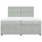 vidaXL Giroletto a Molle con Materasso Grigio Chiaro 200x200cm Velluto vidaXL Giroletto a Molle con Materasso Grigio Chiaro 200x200cm Velluto