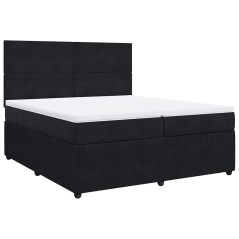 vidaXL Giroletto a Molle con Materasso Nero 200x200 cm in Velluto