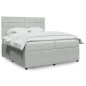 vidaXL Giroletto a Molle con Materasso Grigio Chiaro 200x200cm Velluto