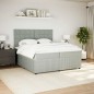vidaXL Giroletto a Molle con Materasso Grigio Chiaro 200x200cm Velluto