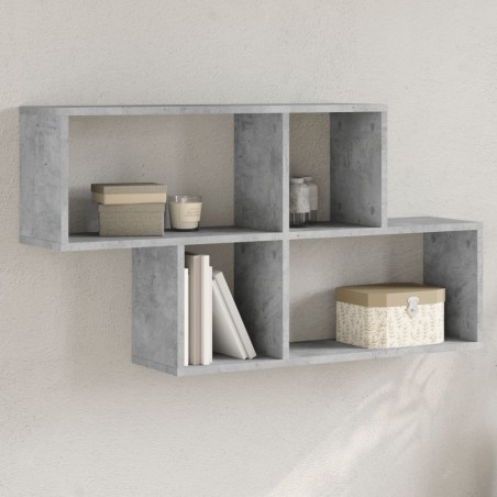 vidaXL Scaffale a Muro Grigio Cemento 100x20x53 cm Legno Multistrato