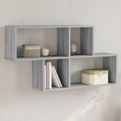 vidaXL Scaffale a Muro Grigio Sonoma 100x20x53 cm in Legno Multistrato