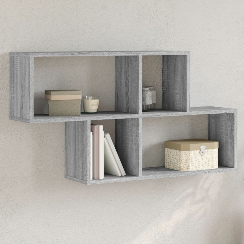 vidaXL Scaffale a Muro Grigio Sonoma 100x20x53 cm in Legno Multistrato vidaXL Scaffale a Muro Grigio Sonoma 100x20x53 cm in Legno Multistrato