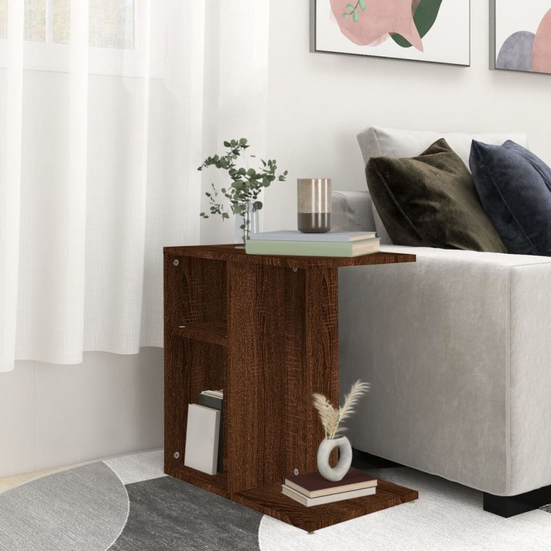 vidaXL Tavolino da Salotto Rovere Marrone 50x30x50cm Legno Multistrato