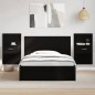 vidaXL Testiera per Letto con Comodini Nero 120 cm Legno Multistrato vidaXL Testiera per Letto con Comodini Nero 120 cm Legno Multistrato