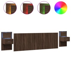 vidaXL Testiera Letto con Comodini Rovere Marrone 240cm in Multistrato