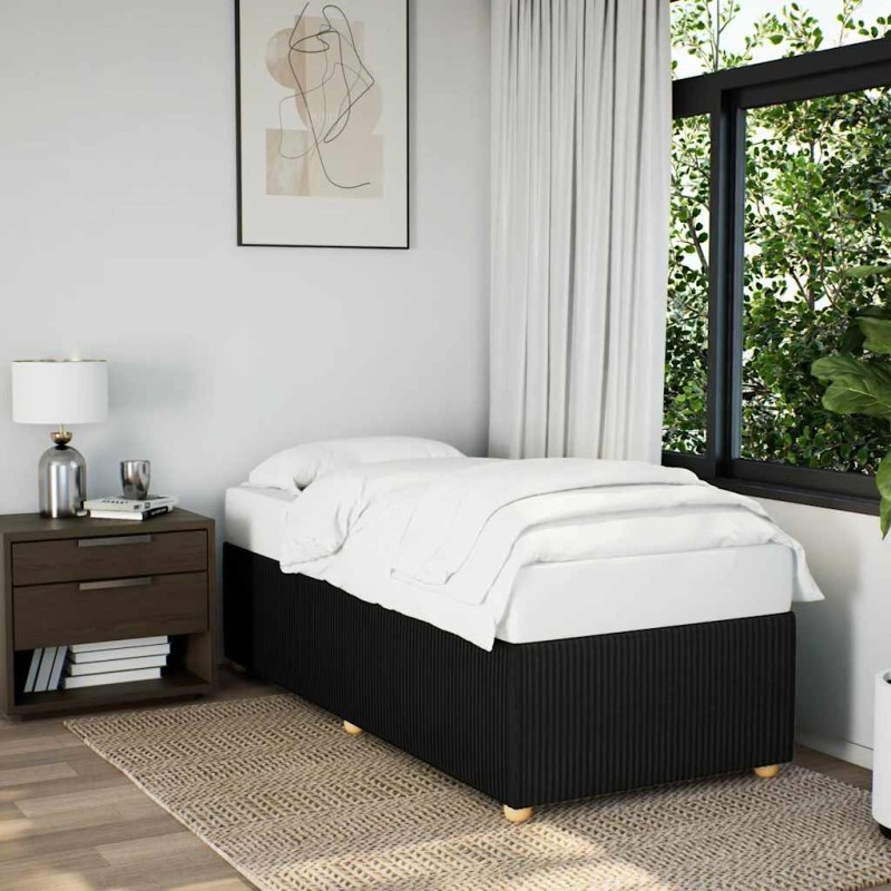 vidaXL Giroletto senza Materasso Nero 90x190 cm in Tessuto