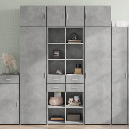 vidaXL Credenza Grigio Cemento 70x42,5x185 cm in Legno Multistrato