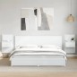 vidaXL Testiera Letto con Comodini Bianca 200 cm in Legno Multistrato vidaXL Testiera Letto con Comodini Bianca 200 cm in Legno Multistrato