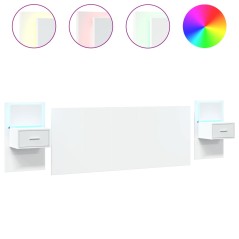 vidaXL Testiera Letto con Comodini Bianca 200 cm in Legno Multistrato