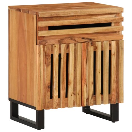vidaXL Comodino Marrone 50x34x60 cm in Legno Massello di Mango