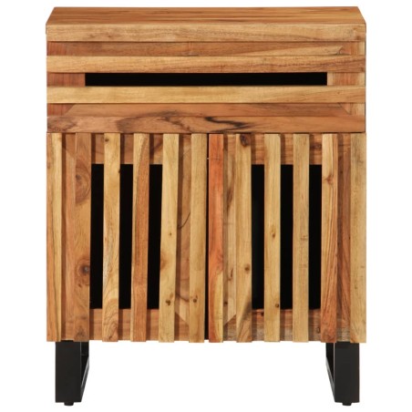 vidaXL Comodino Marrone 50x34x60 cm in Legno Massello di Mango