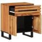vidaXL Comodino Marrone 50x34x60 cm in Legno Massello di Mango vidaXL Comodino Marrone 50x34x60 cm in Legno Massello di Mango