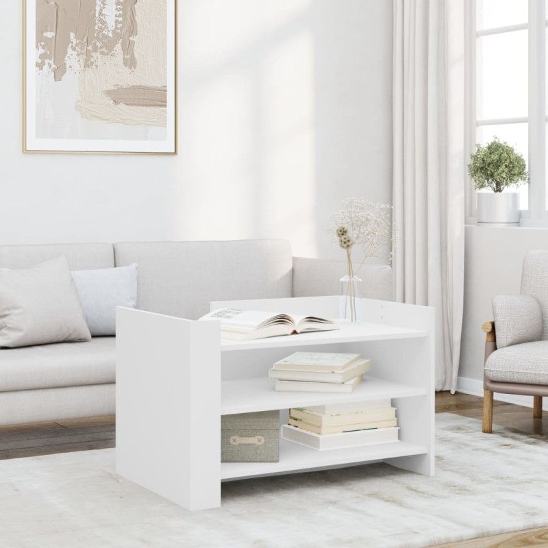 vidaXL Tavolino da Salotto Bianco 80x50x50 cm in Legno Multistrato