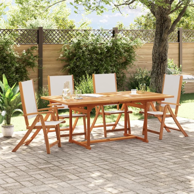 vidaXL Sedie da Giardino Pieghevoli 4 pz Massello d'Acacia e Textilene vidaXL Sedie da Giardino Pieghevoli 4 pz Massello d'Acacia e Textilene