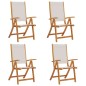 vidaXL Sedie da Giardino Pieghevoli 4 pz Massello d'Acacia e Textilene vidaXL Sedie da Giardino Pieghevoli 4 pz Massello d'Acacia e Textilene