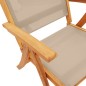 vidaXL Sedie da Giardino Pieghevoli 4 pz Massello d'Acacia e Textilene
