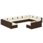 Set Divani da Giardino 12 pz con Cuscini in Polyrattan Marrone Set Divani da Giardino 12 pz con Cuscini in Polyrattan Marrone