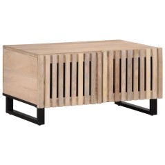vidaXL Tavolino da Salotto Bianco 80x51x40 cm Legno Massello di Mango