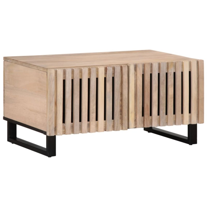 vidaXL Tavolino da Salotto Bianco 80x51x40 cm Legno Massello di Mango vidaXL Tavolino da Salotto Bianco 80x51x40 cm Legno Massello di Mango