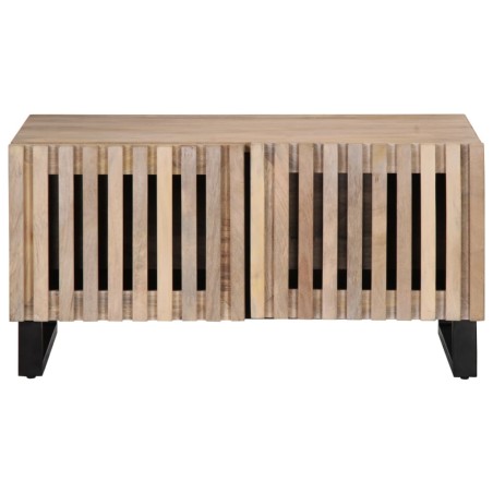 vidaXL Tavolino da Salotto Bianco 80x51x40 cm Legno Massello di Mango