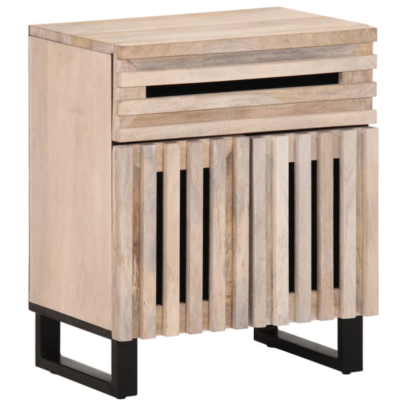 vidaXL Comodino 50x34x60 cm in Legno Massello di Mango Grezzo vidaXL Comodino 50x34x60 cm in Legno Massello di Mango Grezzo