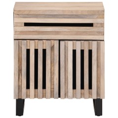 vidaXL Comodino 50x34x60 cm in Legno Massello di Mango Grezzo