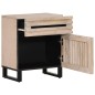 vidaXL Comodino Bianco 50x34x60 cm in Legno Massello di Mango vidaXL Comodino Bianco 50x34x60 cm in Legno Massello di Mango