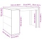 vidaXL Scrivania Grigio Sonoma 123,5x73,5x75 cm in Legno Multistrato