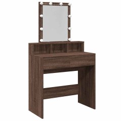 vidaXL Toeletta con LED Rovere Marrone 80x41x144,5 cm