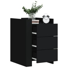 vidaXL Comodino Nero 45x50x65 cm in Legno Multistrato