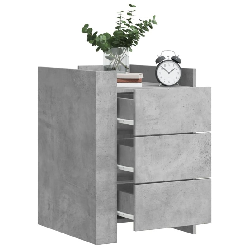 vidaXL Comodino Grigio Cemento 45x50x65 cm in Legno Multistrato vidaXL Comodino Grigio Cemento 45x50x65 cm in Legno Multistrato