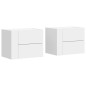 vidaXL Comodini a Muro 2 pz Bianchi 45x30x35 cm vidaXL Comodini a Muro 2 pz Bianchi 45x30x35 cm